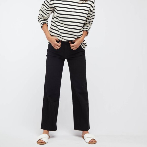 NWT Oliver Logan Abderdeen Ankle Crop High-Rise Black Jeans Sustainable Size 33 - Picture 4 of 7